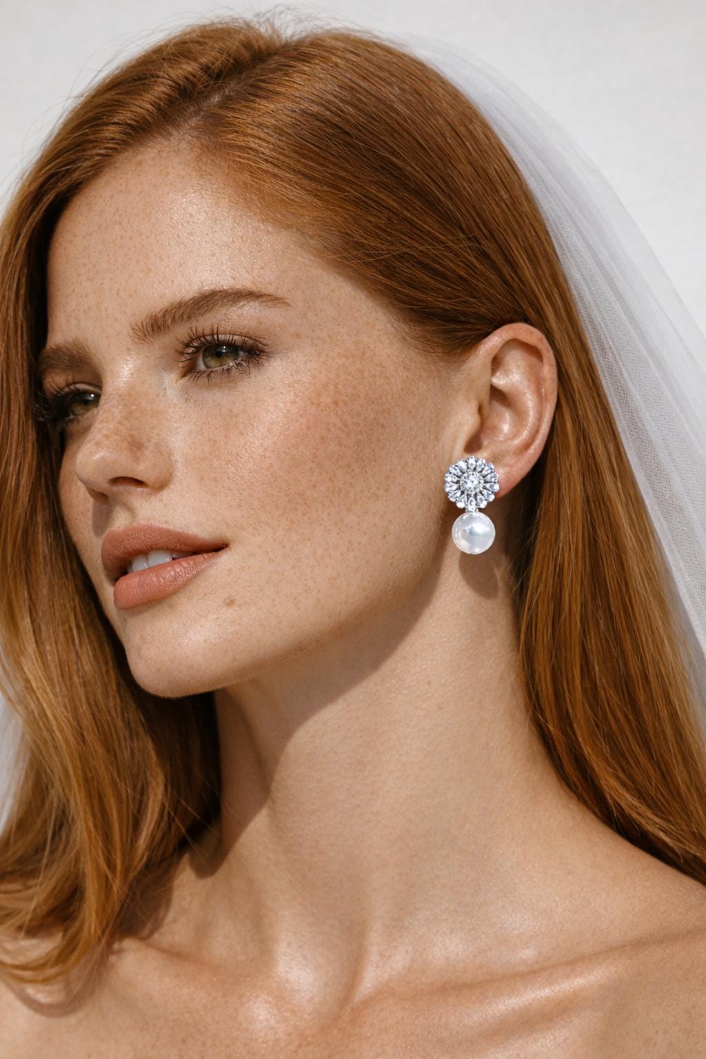 Moissanite Diamond Earrings Pearl Drop Statement Dangle Bride Wedding Cubic Zirconia CZ Wedding Jewelry
