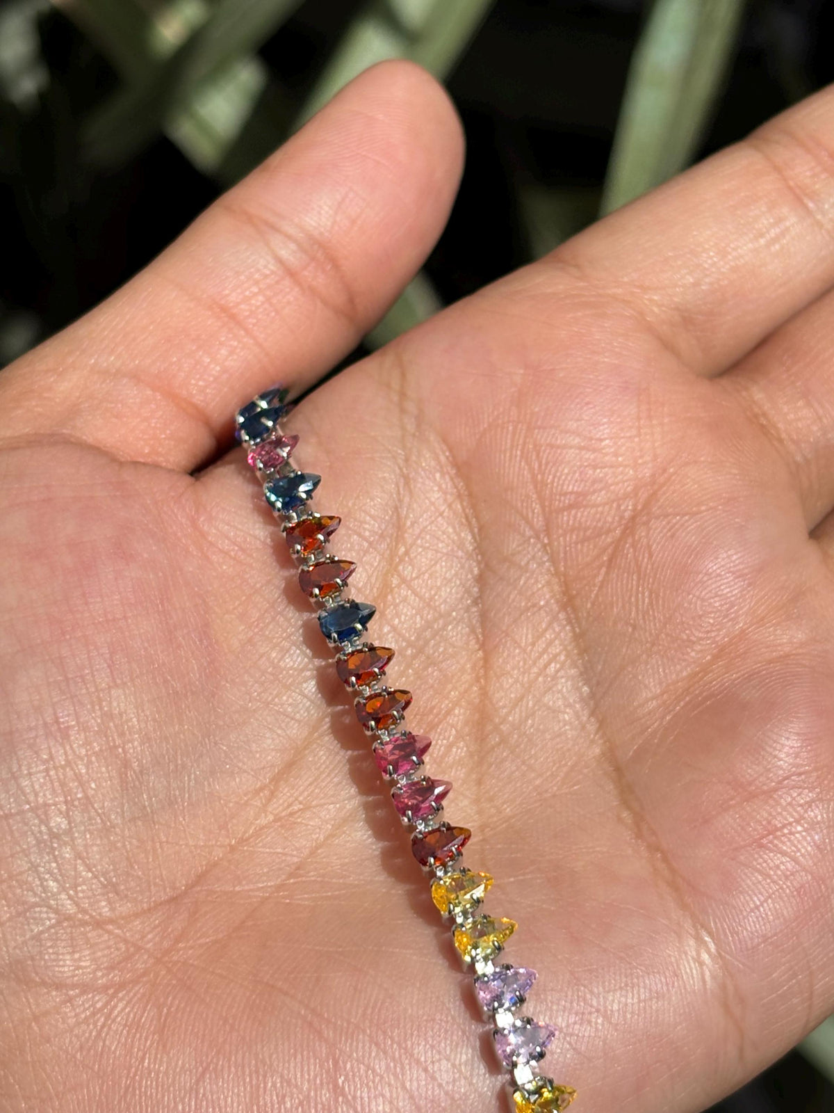 Multicolor Bracelet Statement Mix Stone Jewelry Colorful Rainbow Tennis Bracelet Cubic Zirconia Engagement Gift