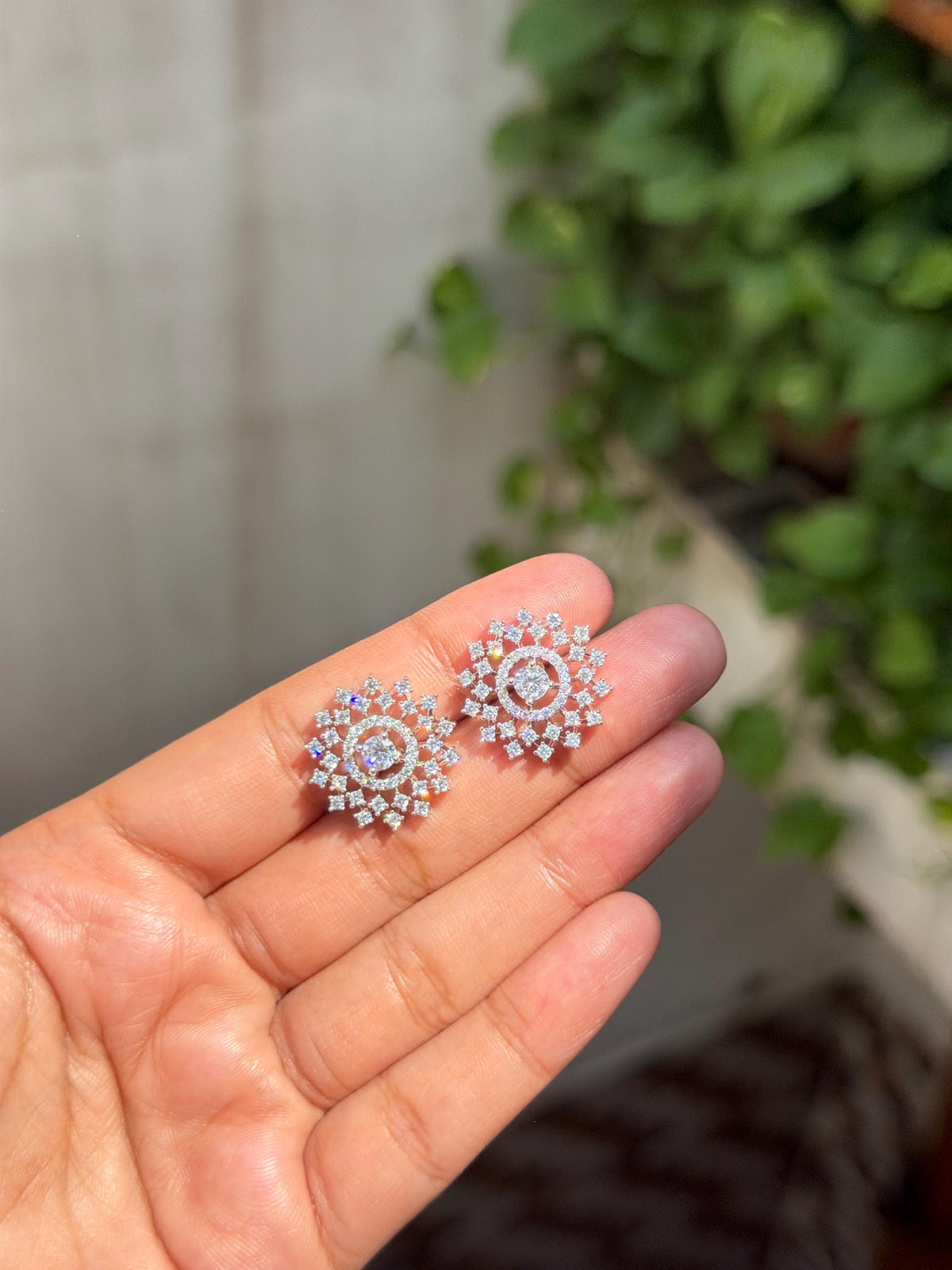 Moissanite Diamond Earrings Large Statement Studs Big Huge CZ Cubic Zirconia Wedding Gift Her