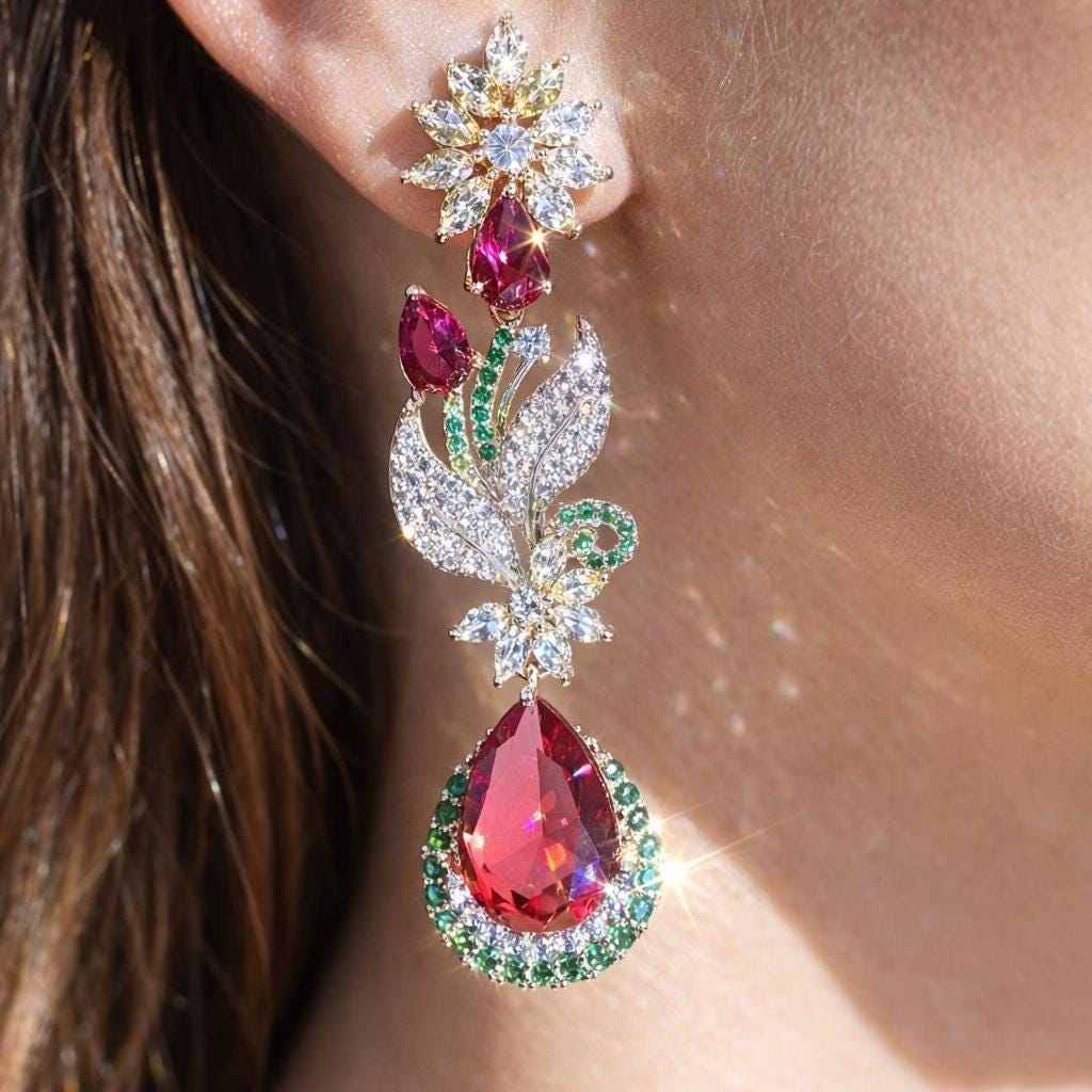 moissanite earrings, diamond earrings, statement earrings, bridal earrings, wedding jewelry, cubic zirconia earrings, luxury earrings, designer earrings, party earrings, cocktail jewelry, gift for her, engagement earrings, trendy earrings, aesthetic jewelry, premium jewelry