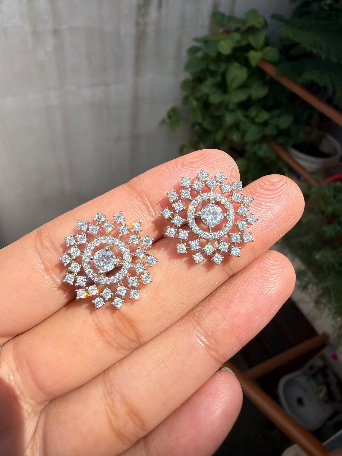 Moissanite Diamond Earrings Large Statement Studs Big Huge CZ Cubic Zirconia Wedding Gift Her