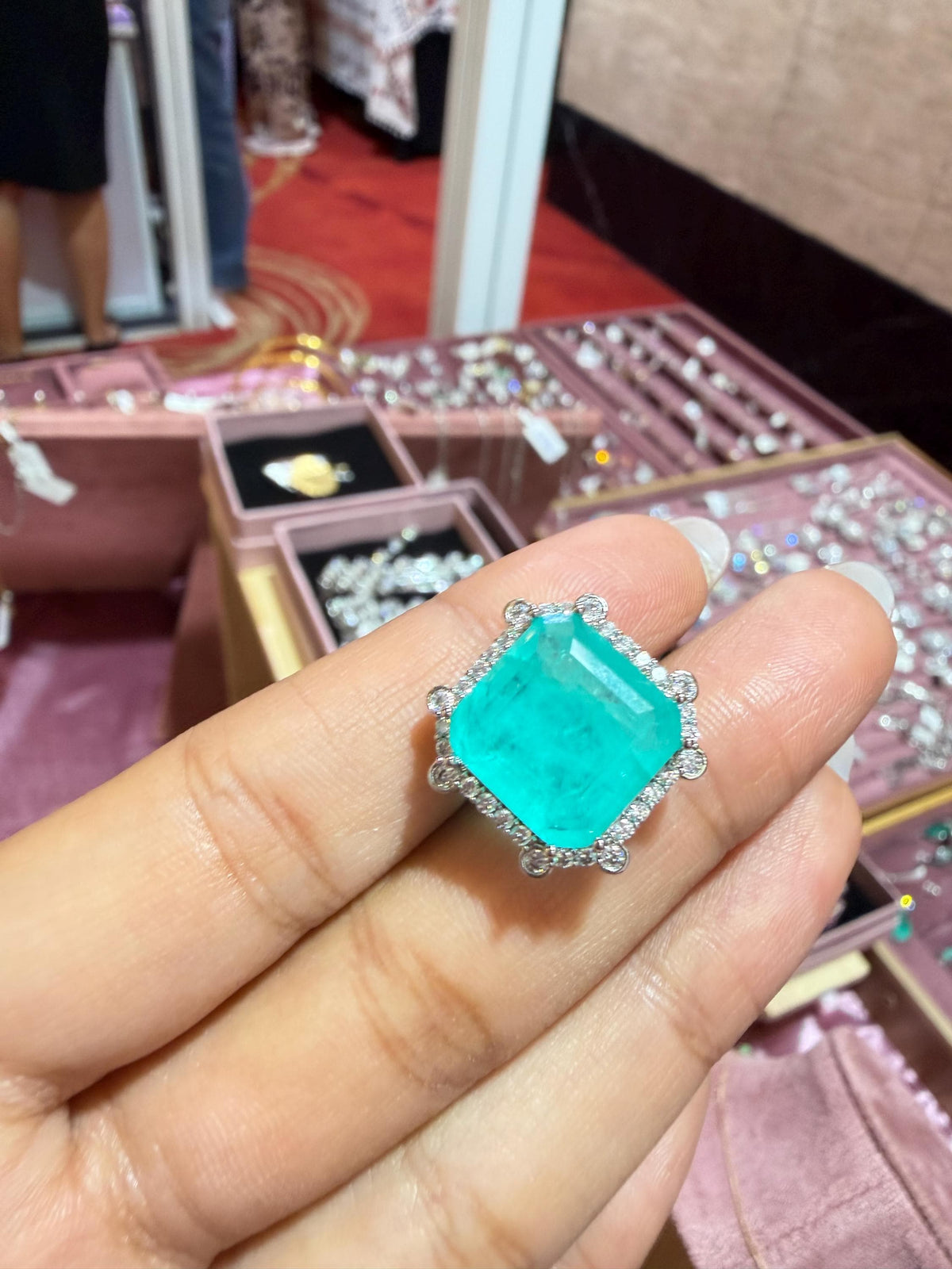 Emerald Doublet Earrings Statement Studs Moissanite Diamond Green Paraiba Tourmaline Designer Cubic Zirconia Jewelry