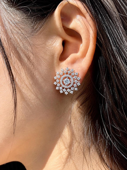 Moissanite Diamond Earrings Large Statement Studs Big Huge CZ Cubic Zirconia Wedding Gift Her
