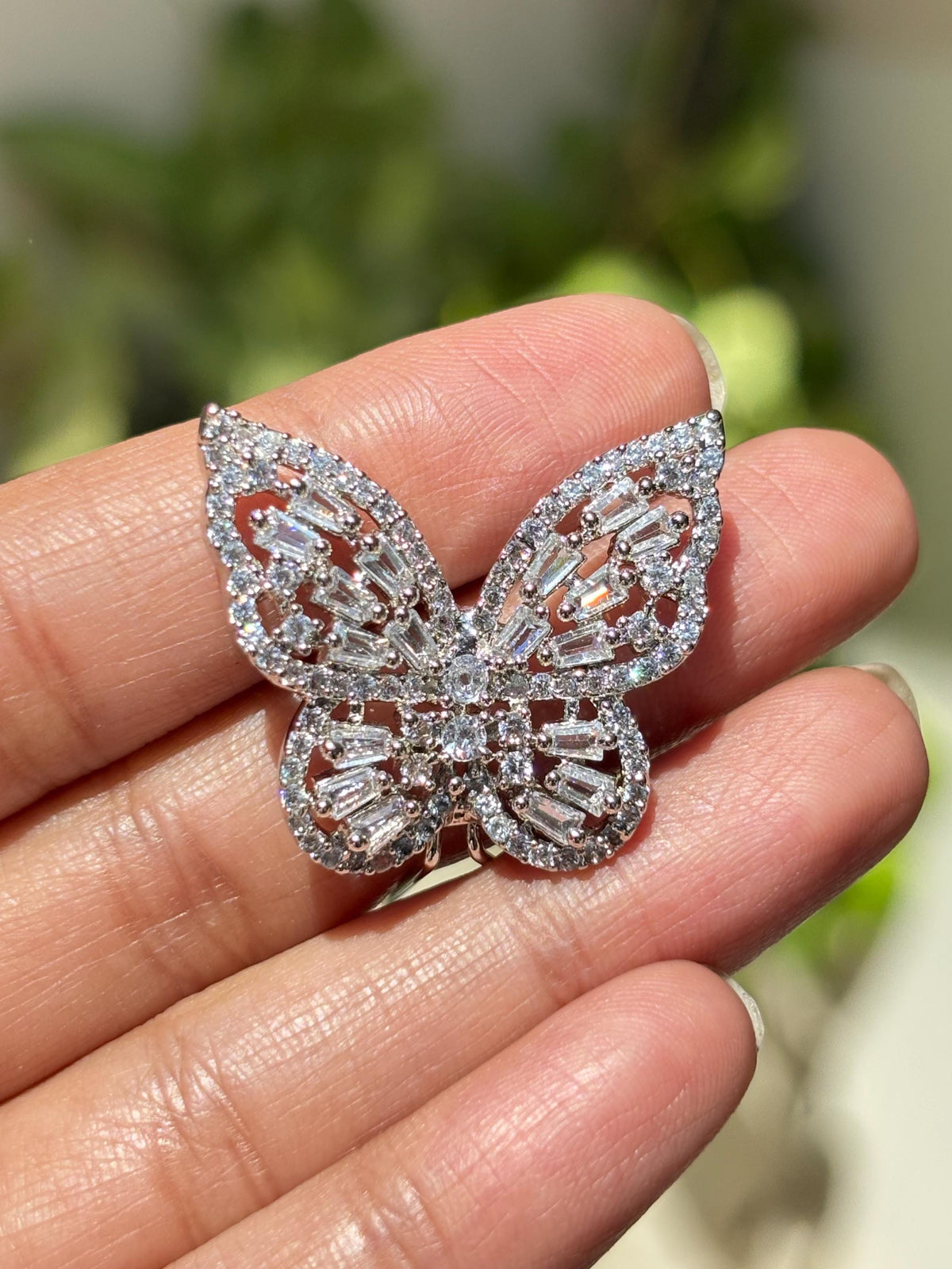 Large Butterfly Earrings CZ Moissanite Diamond Statement Studs Big Butterfly Shape Cocktail Jewelry Gift