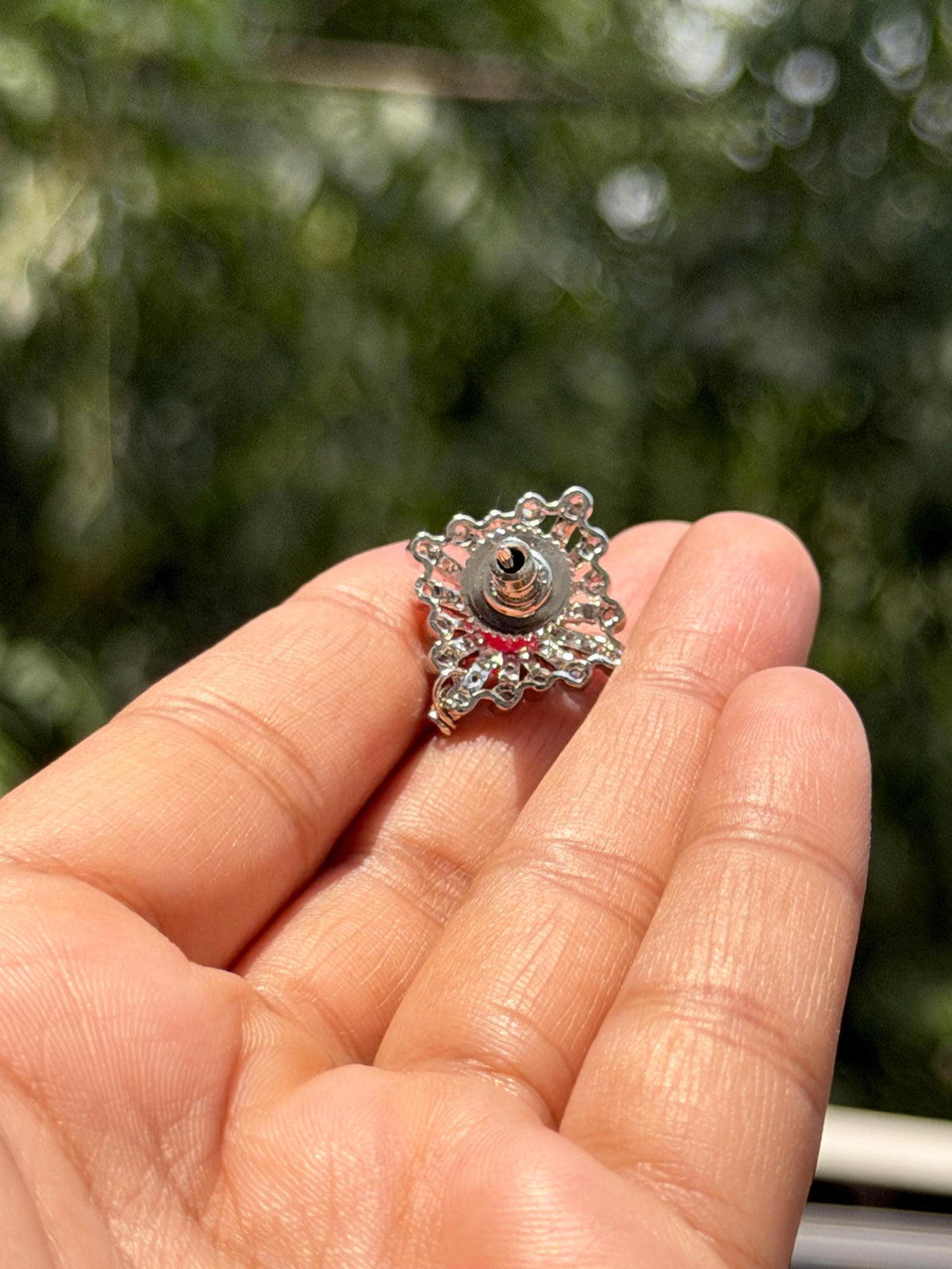 Ruby Diamond Earrings Statement Studs CZ Moissanite Small Red Stone Jewelry Birthday Gift Her