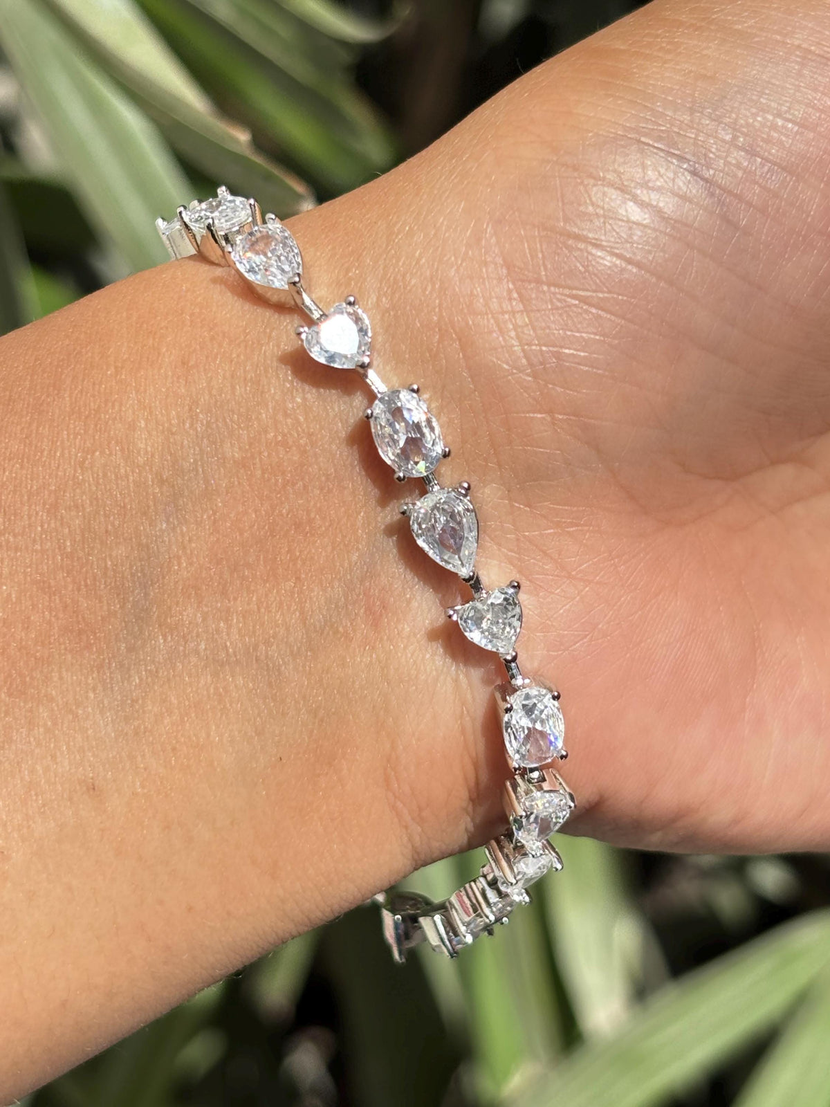 Moissanite Diamond Bracelet Statement Bridal Wedding Style Multi Shape CZ Tennis Bracelet Jewelry Gift