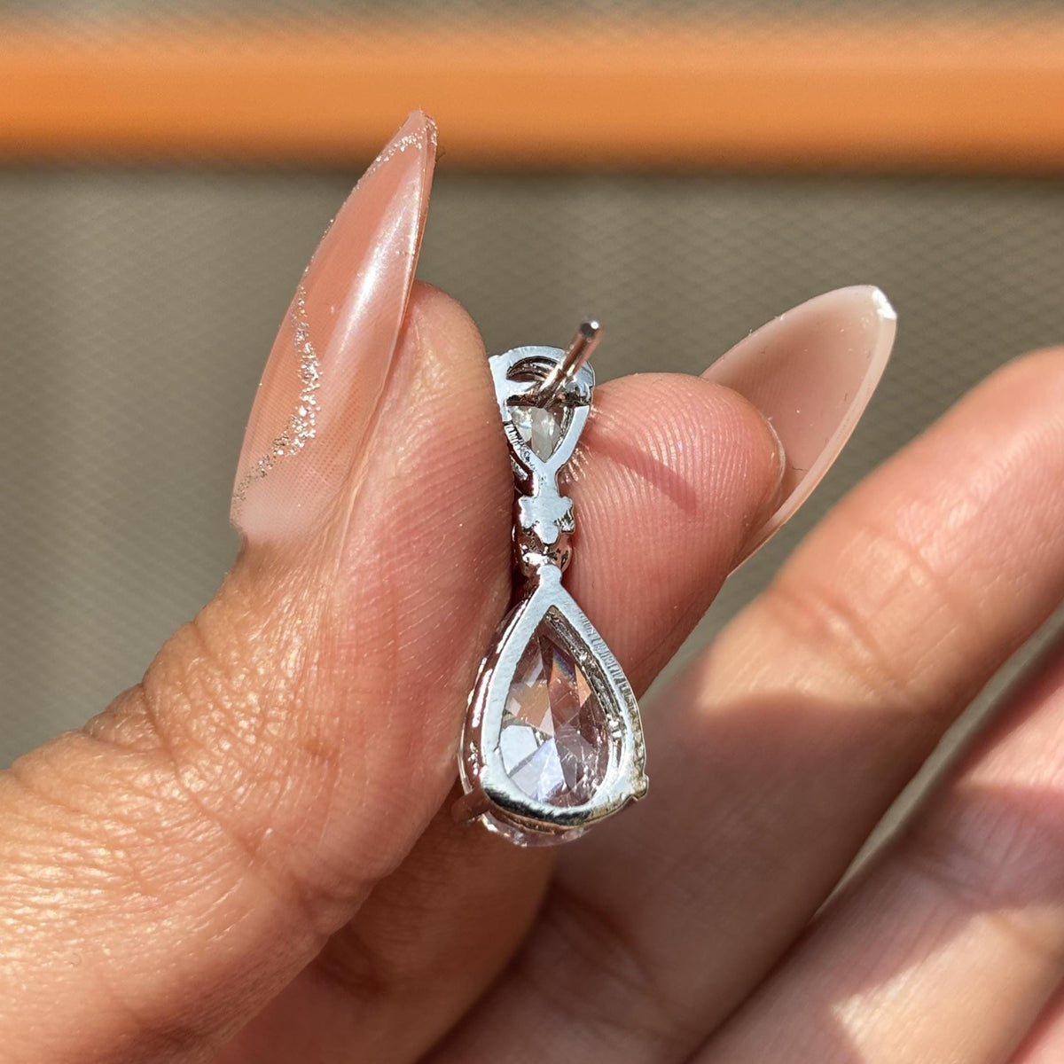 Moissanite Diamond Earrings Small Dangle Statement Teardrop Bride CZ Hangings Wedding Gift For Her