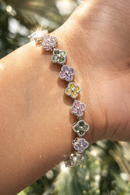 Multicolor Tennia Bracedlet Statement Light Color Mix Stone Jewelry CZ Moissanite Cubic Zirconia Wedding