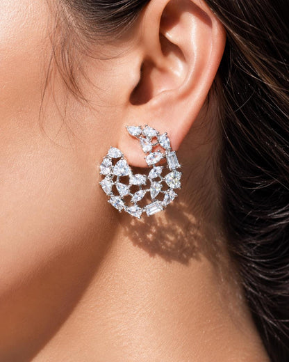 Moissanite Stateemnt Earrings CZ Cubic Zirconia Earrings Large Big Mix Stone Jewelry Wedding Gift