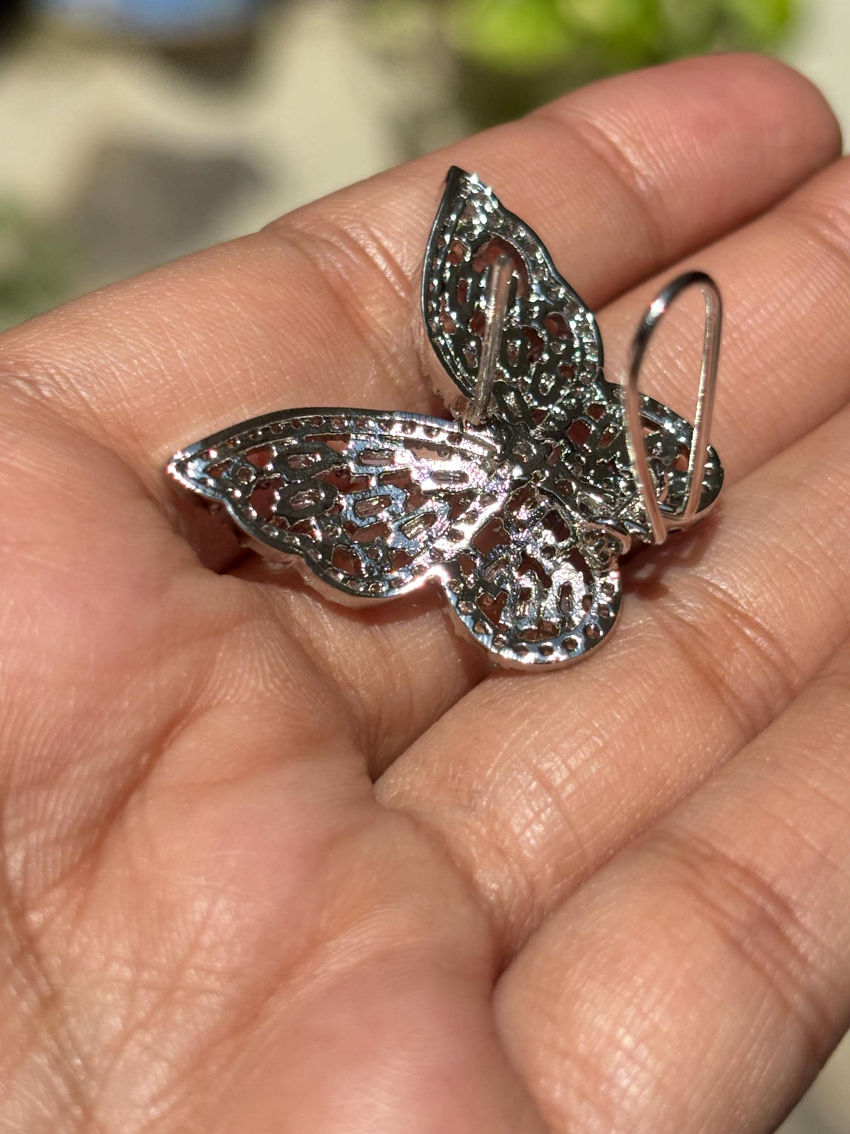 Large Butterfly Earrings CZ Moissanite Diamond Statement Studs Big Butterfly Shape Cocktail Jewelry Gift