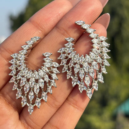 Moissanite Diamond Earrings CZ Large Cubic Zirconia Big Cocktail Jewelry Designer Bride Wedding Gift