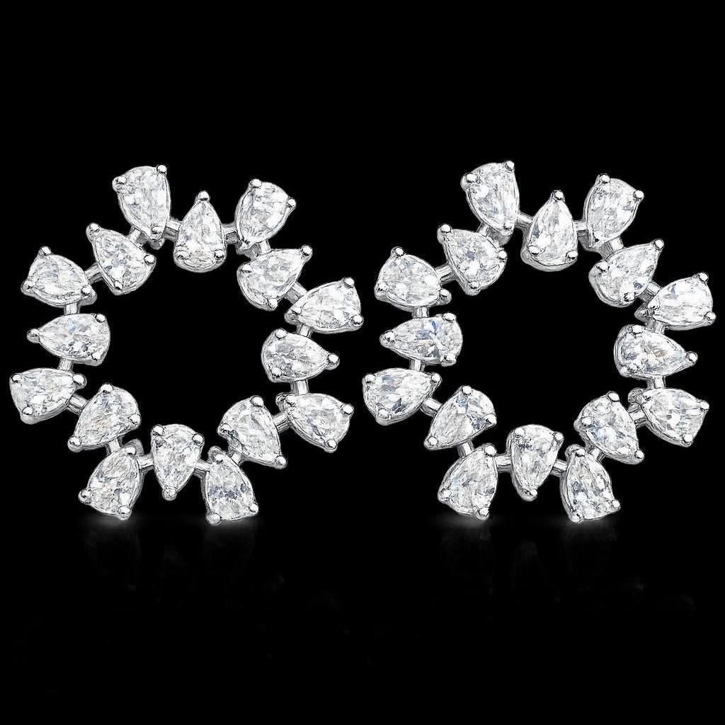 Moissanite Diamond Earrings Large Statement Studs Circle Shape CZ Cubic Zirconia Cocktail Wedding Gift