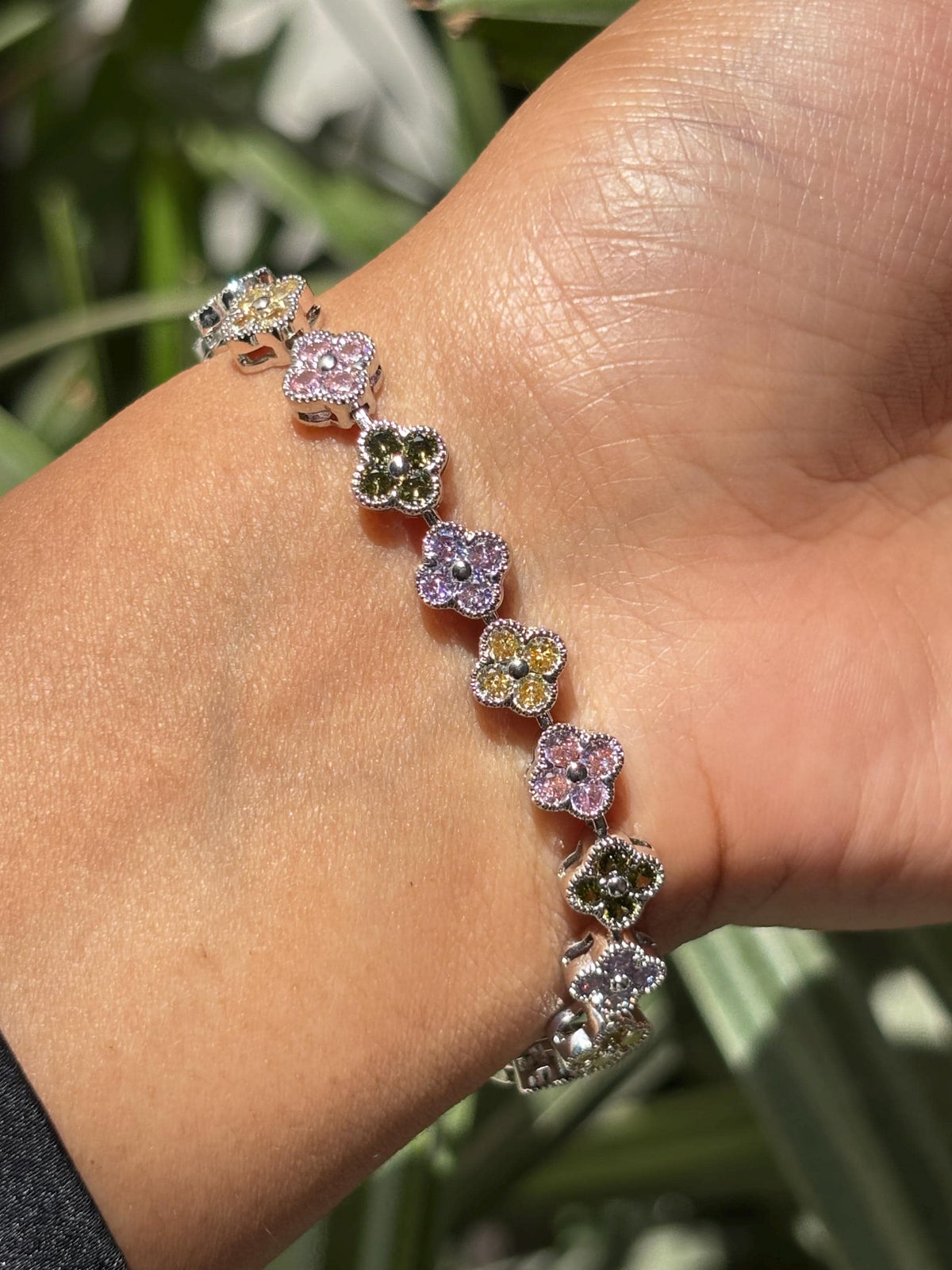 Multicolor Tennia Bracedlet Statement Light Color Mix Stone Jewelry CZ Moissanite Cubic Zirconia Wedding