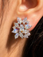 Large Moissanite Diamond Earrings Statement Studs Moissanite CZ Cubic Zirconia Designer Wedding Gift Her