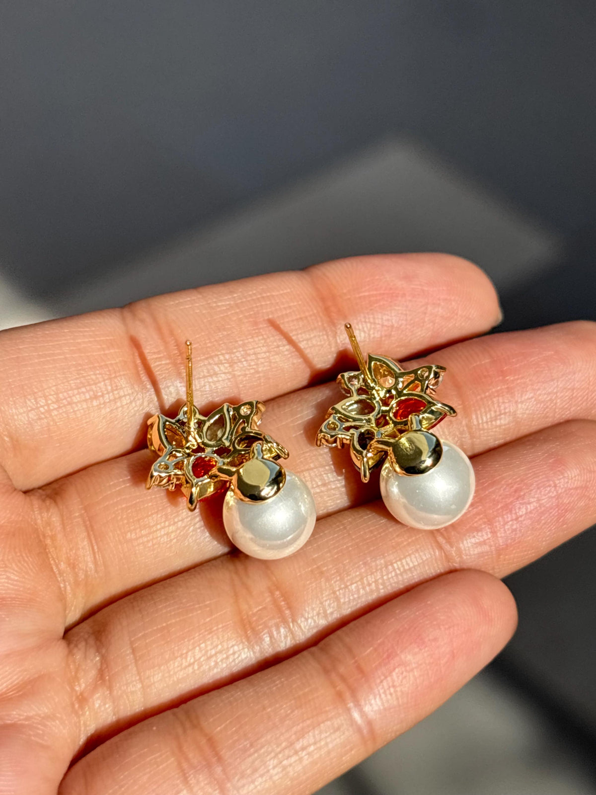 Multicolor Earrings Pearl Drop Statement Mix Stone Jewelry Multi Colorfull Cubic Zirconia Moissanite Designer