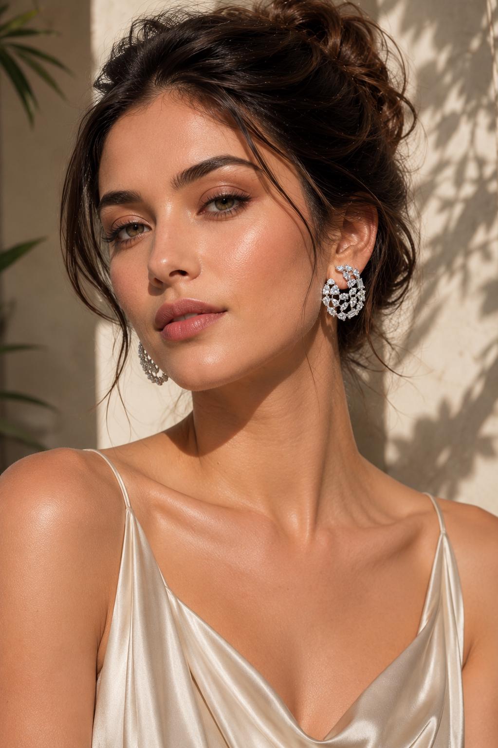 Moissanite Stateemnt Earrings CZ Cubic Zirconia Earrings Large Big Mix Stone Jewelry Wedding Gift