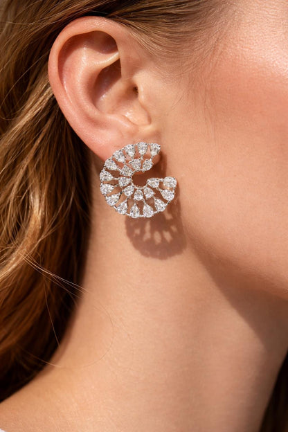 Moissanite Diamond Earrings Large Statement Studs Huge Cubic Zirconia Big Cocktail Jewelry Engagement Gift