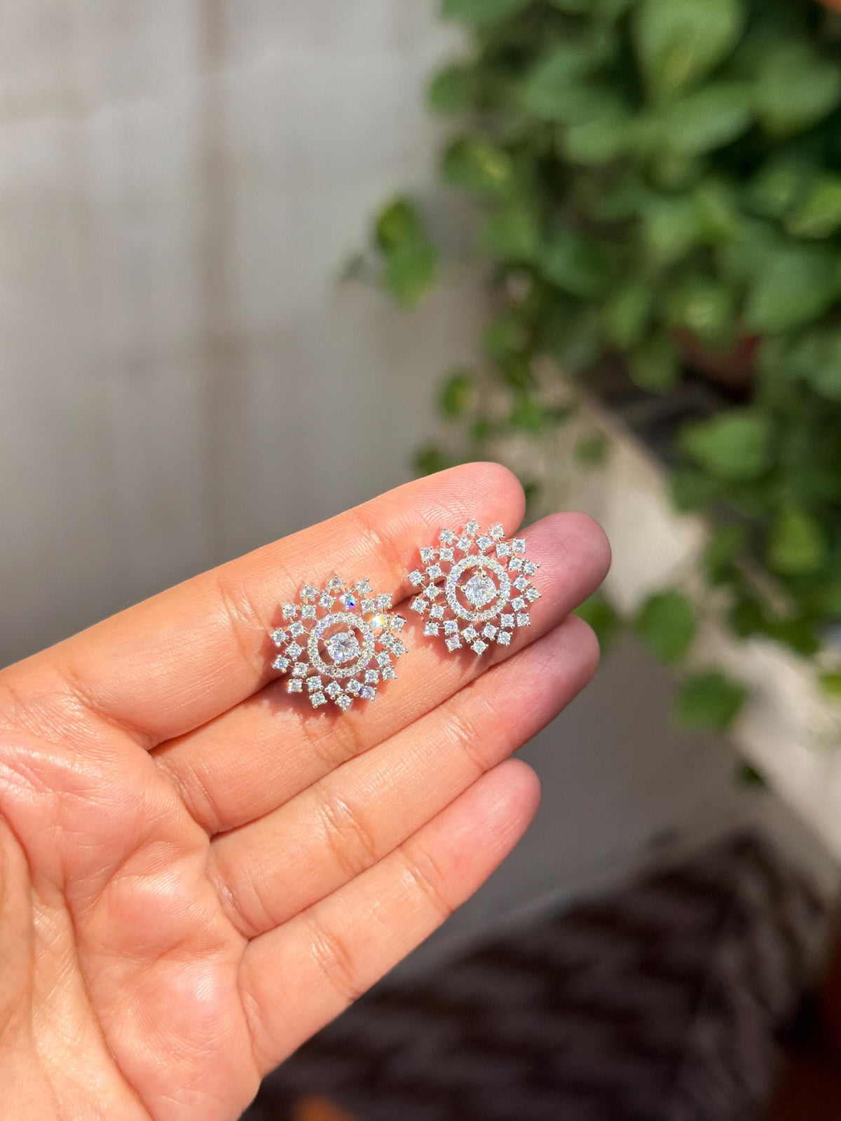 Moissanite Diamond Earrings Large Statement Studs Big Huge CZ Cubic Zirconia Wedding Gift Her