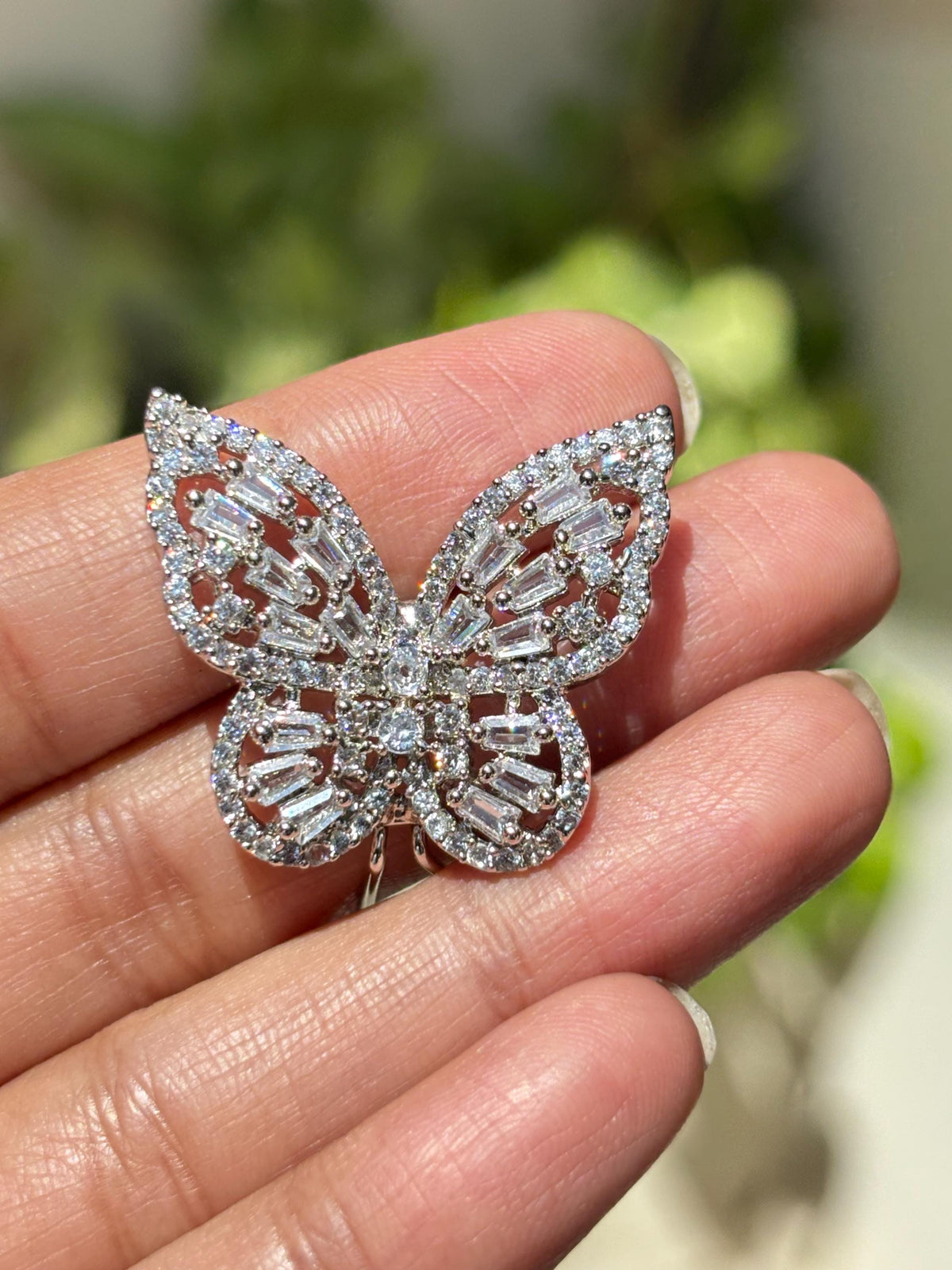 Large Butterfly Earrings CZ Moissanite Diamond Statement Studs Big Butterfly Shape Cocktail Jewelry Gift