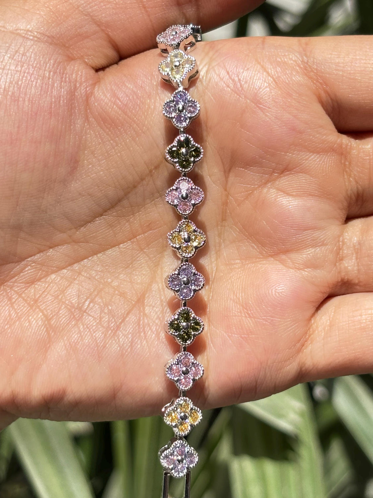 Multicolor Tennia Bracedlet Statement Light Color Mix Stone Jewelry CZ Moissanite Cubic Zirconia Wedding