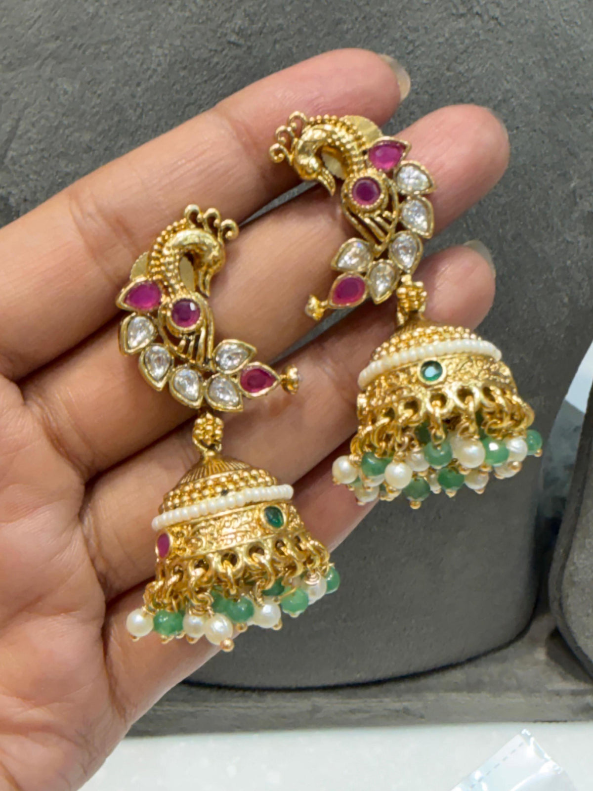 Polki Necklace Emerald Ruby Indian Jewelry Sabyasachi Inspired Peacock Green Choker Gold Bridal Choker