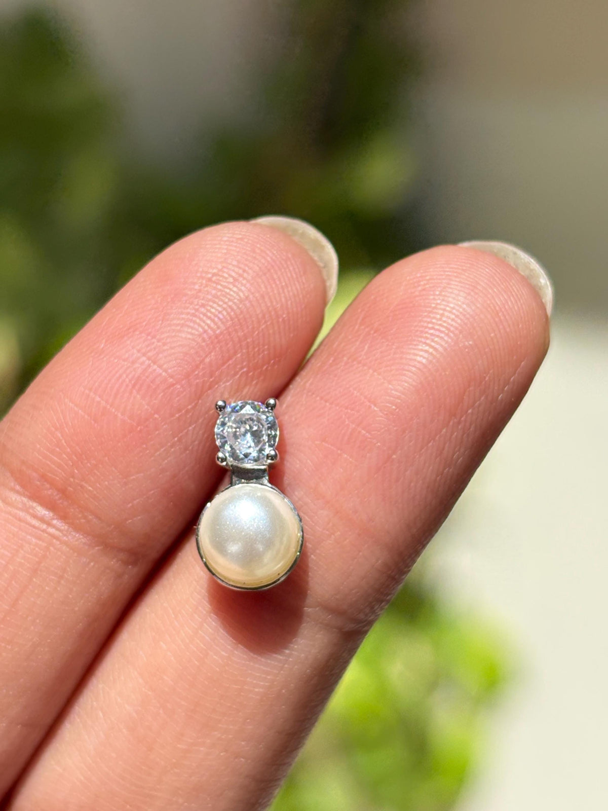 Pearl Diamond Earrings Small CZ Moissanite Cubic Zirconia White Pearl Bridesmaid Jewelry Wedding Gift