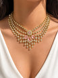 Polki Jewelry Pink Doublet Indian Layered Necklace Sabyasachi Inspired Moissanite Polki Diamond Kundan Choker