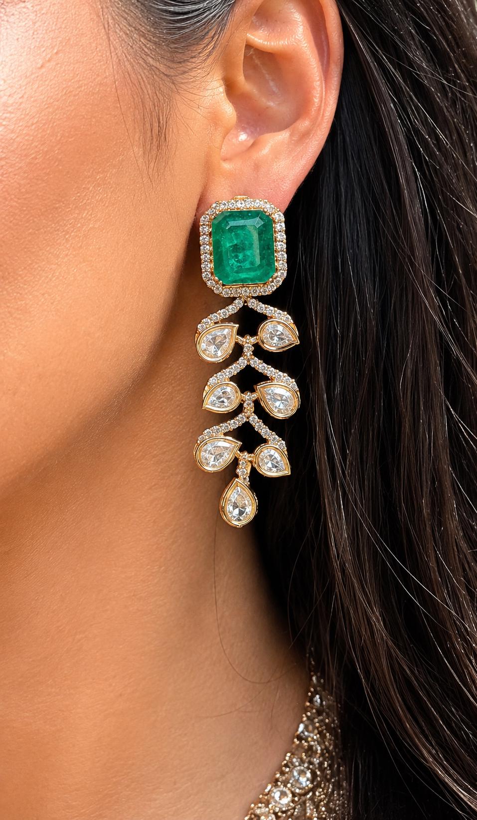 Polki Necklace Emerald Doublet Kundan Choker Sabyasachi Inspired Moissanite Polki Diamond Green Indian Jewelry