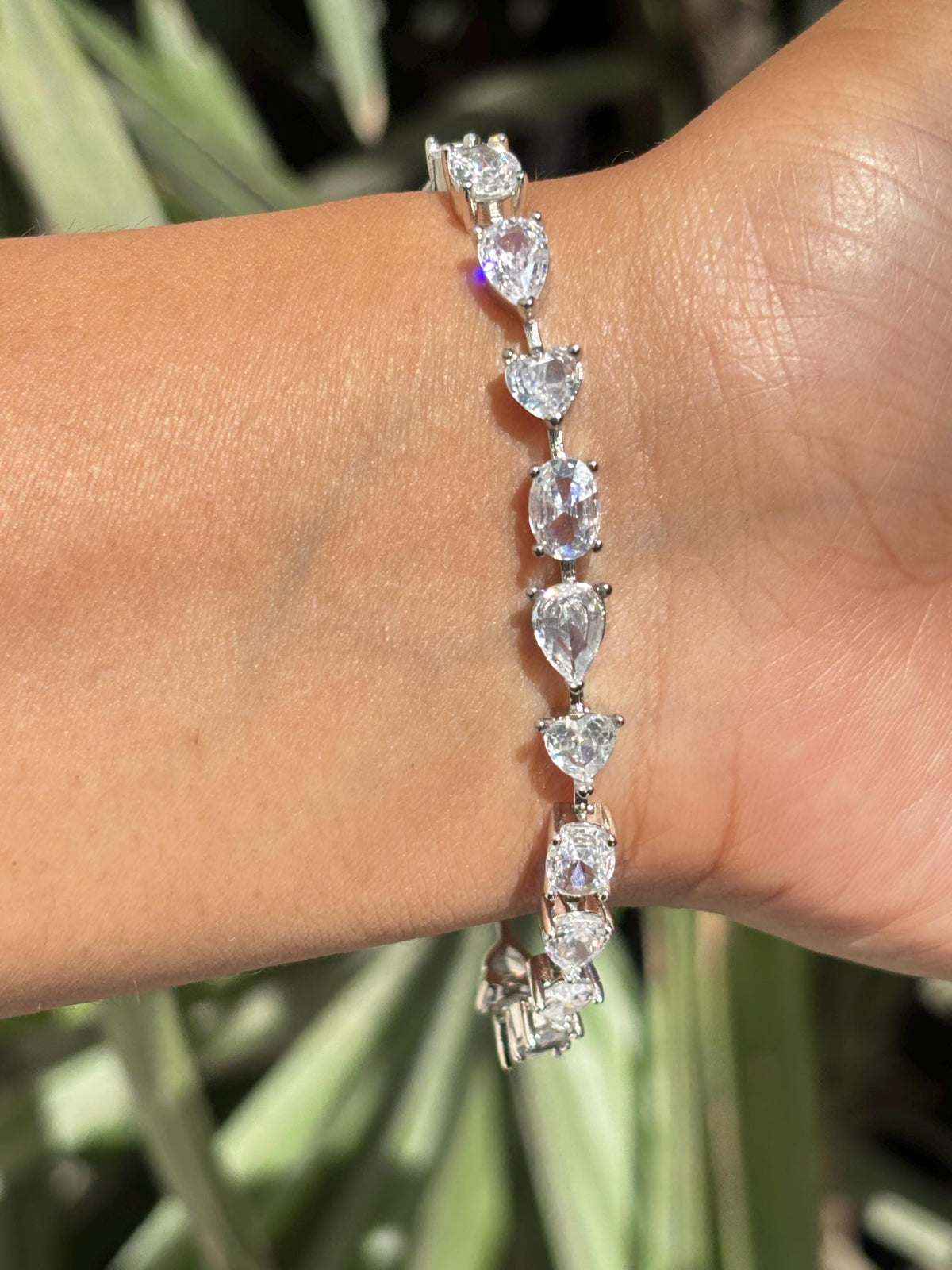 Moissanite Diamond Bracelet Statement Bridal Wedding Style Multi Shape CZ Tennis Bracelet Jewelry Gift