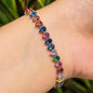 Multicolor Bracelet Statement Mix Stone Jewelry Colorful Rainbow Tennis Bracelet Cubic Zirconia Engagement Gift