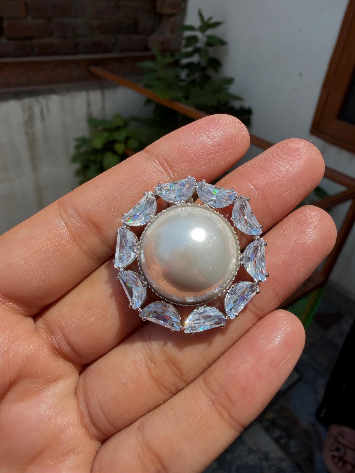 Huge Pearl Diamond Earrings Statement CZ Moissanote Large Studs Cubic Ziconia Bride Wedding Gift