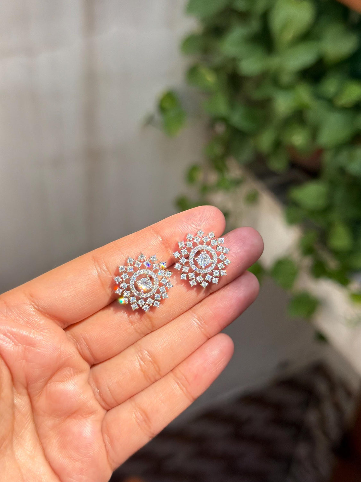 Moissanite Diamond Earrings Large Statement Studs Big Huge CZ Cubic Zirconia Wedding Gift Her