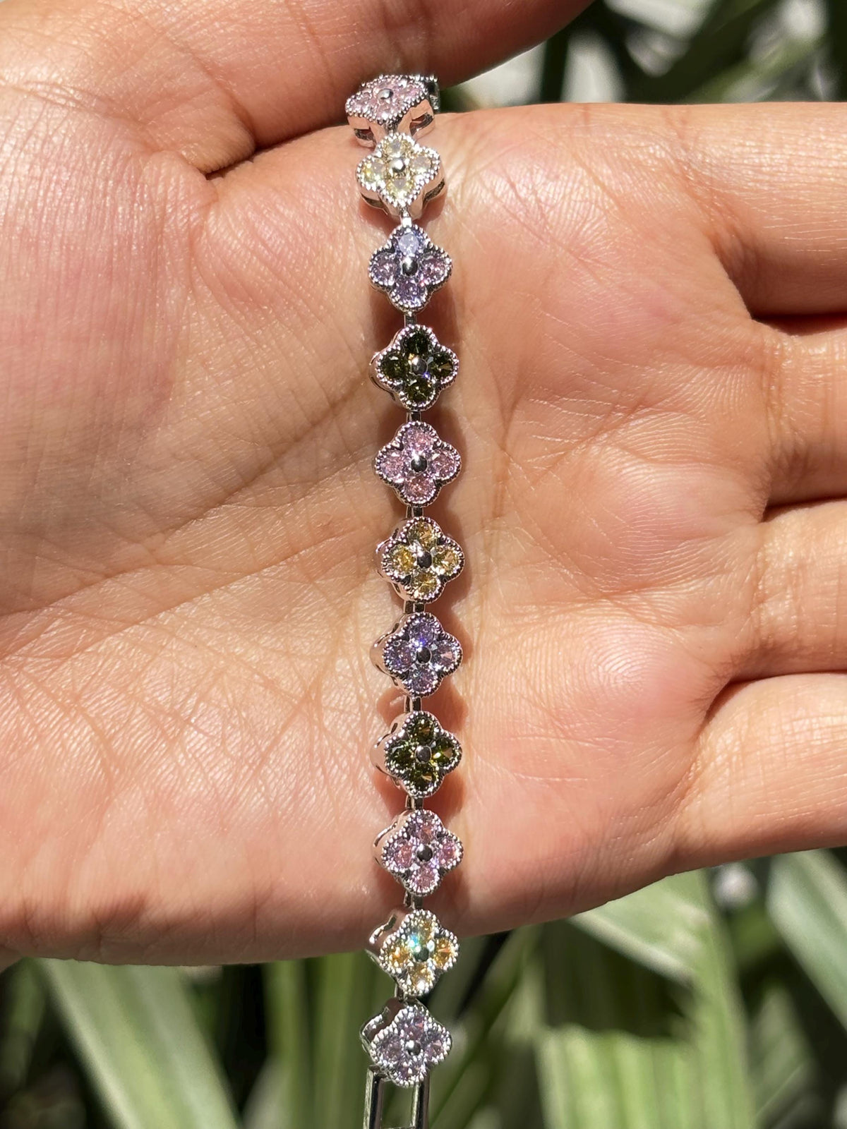 Multicolor Tennia Bracedlet Statement Light Color Mix Stone Jewelry CZ Moissanite Cubic Zirconia Wedding