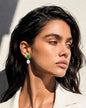 Vivid Green Diamond Earrings Statement Pearl Drop CZ Moissanite Light Green Stone Jewelry Wedding