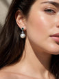 Pearl Emerald Earrings Moissanite Diamond Dangle Drop Statement Cubic Zirconia Green CZ Jewelry Wedding