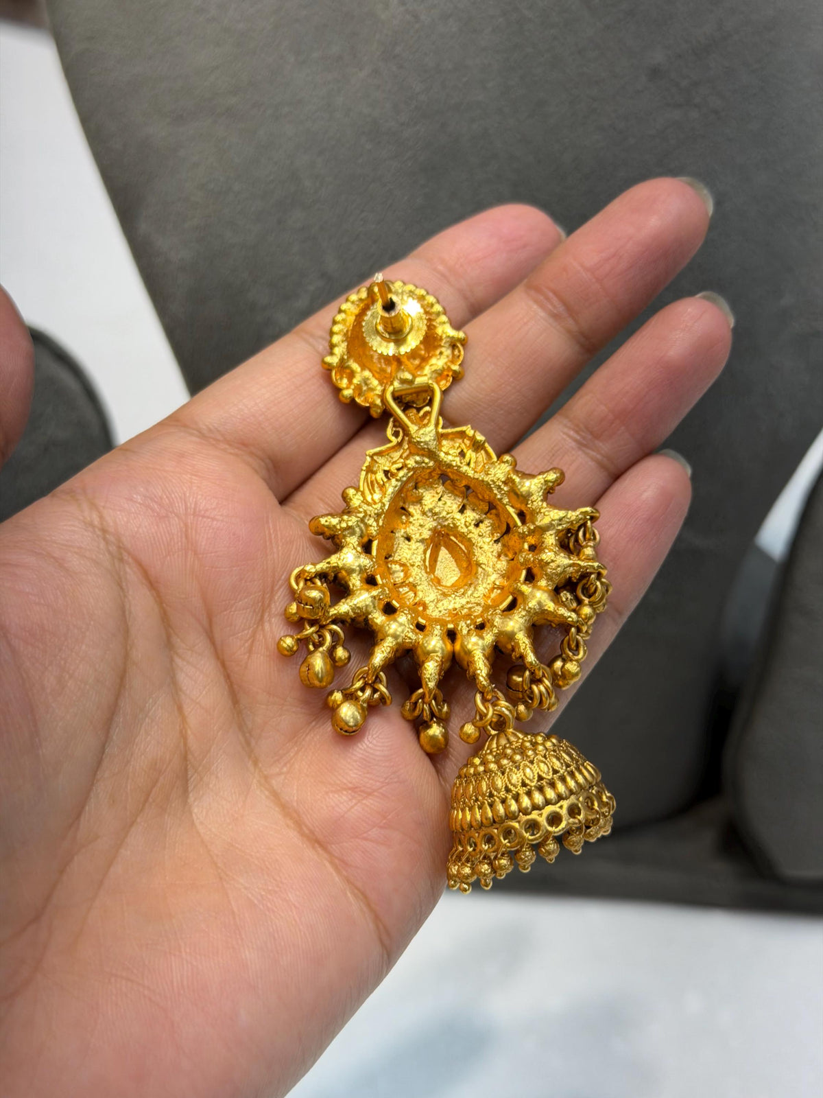 Indian Bridal Necklace Antique Jewelry Choker South India Jewelry Temple Gold Plated Traditional Set