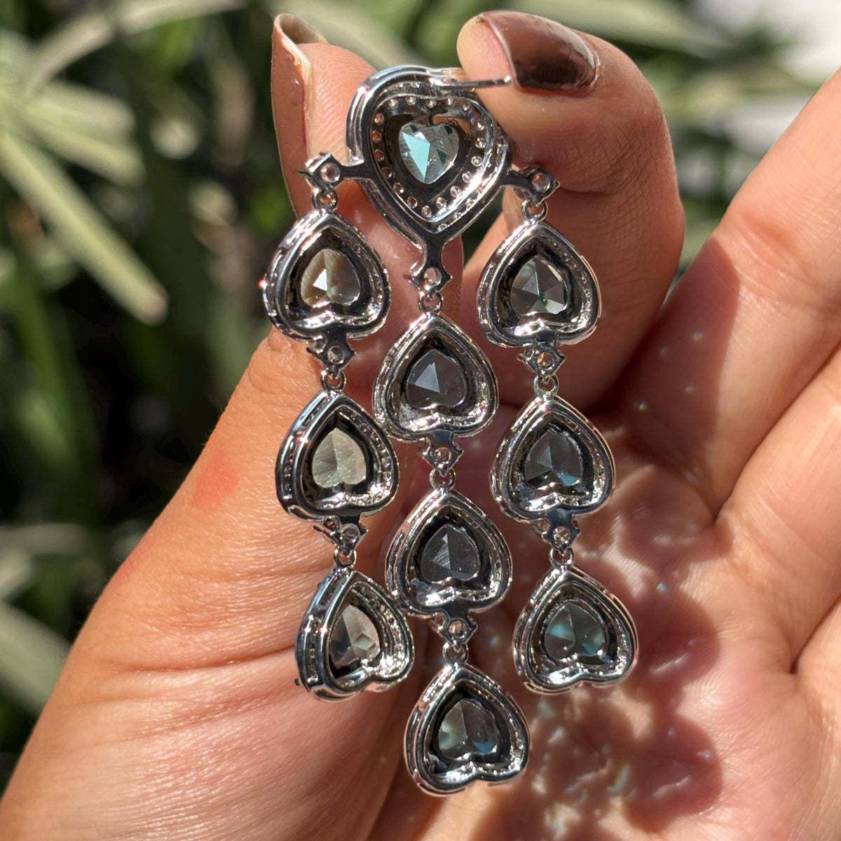 Aquamarine Diamond Earrings Statement CZ Moissanite Large Aqua Blue Stone Jewelry Cubic Zirconia Wedidng