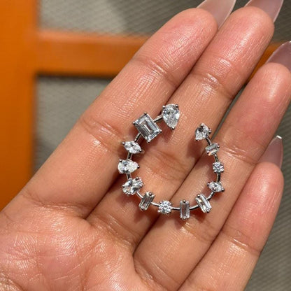 Large Moissanite Diamond Earrings Big Studs Statement Oversized Huge Cubic Zirconia CZ Engagement Jewelry