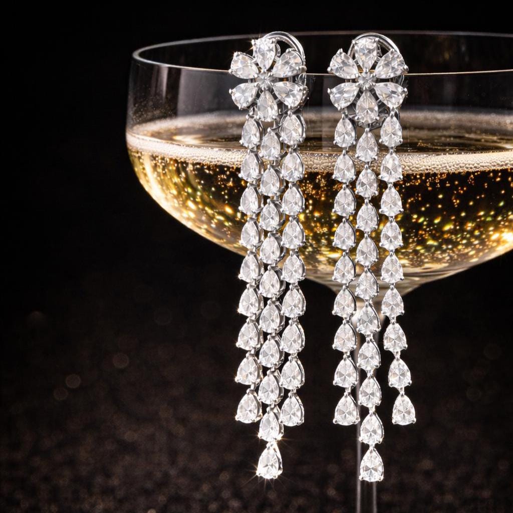 Moissanite Diamond Chandelier Earrings Large Statement Huge Dangle Drop Flower CZ Bridal Wedding Jewelry