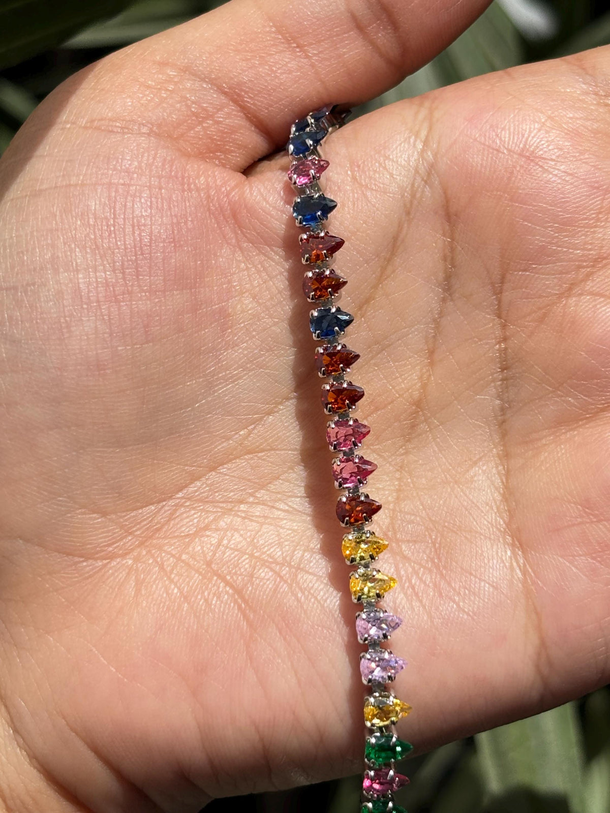Multicolor Bracelet Statement Mix Stone Jewelry Colorful Rainbow Tennis Bracelet Cubic Zirconia Engagement Gift