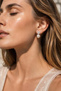 Pearl Diamond Earrings Small CZ Moissanite Cubic Zirconia White Pearl Bridesmaid Jewelry Wedding Gift