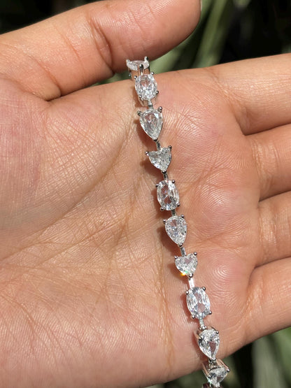 Moissanite Diamond Bracelet Statement Bridal Wedding Style Multi Shape CZ Tennis Bracelet Jewelry Gift