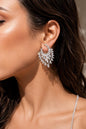Moissanite Diamond Earrings CZ Large Cubic Zirconia Big Cocktail Jewelry Designer Bride Wedding Gift