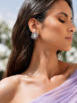 Multicolor Earrings Large Statement Studs Multi Stone CZ Moissanite Diamond Big Cocktail Designer Jewelry