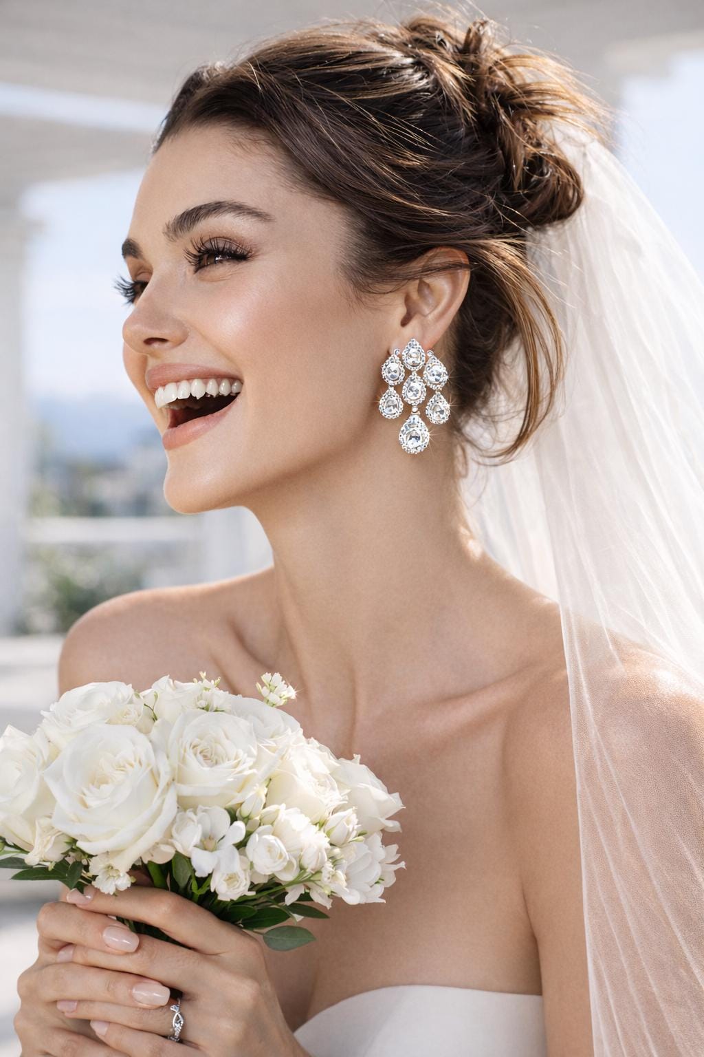Moissanite Diamond Earrings Large Statement Teardrop Shape Cubic Zirconia Moissanite Jewelry CZ Wedding Gift