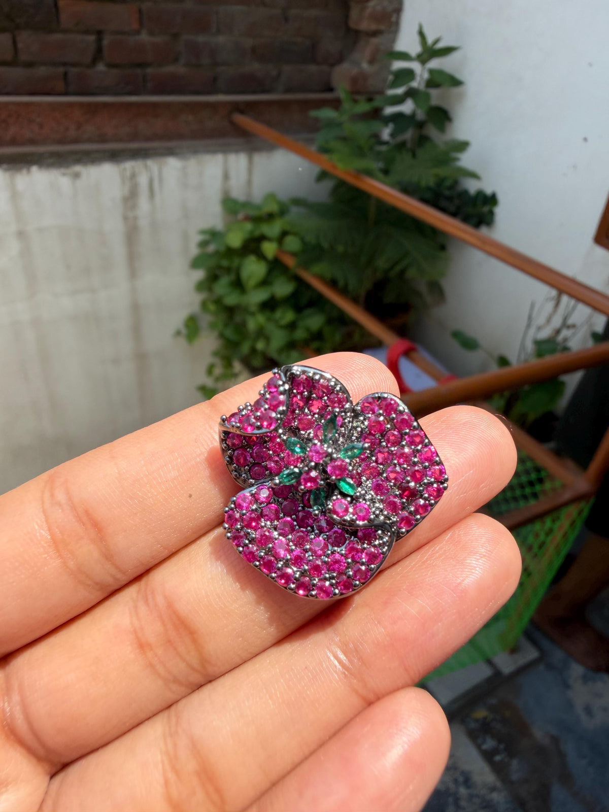 Pink Sapphire Earrings Statement Studs Large Ruby Diamond Green Emerald Moissanite Pave Setting Jewelry