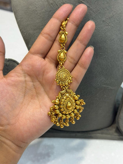 Indian Bridal Necklace Antique Jewelry Choker South India Jewelry Temple Gold Plated Traditional Set