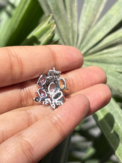 Multicolor Earrings Statement Small Studs Moissanite CZ Cubic Zirconia Mix Stone Colorful Jewelry Gift