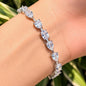 Moissanite Diamond Bracelet Statement Bridal Wedding Style Multi Shape CZ Tennis Bracelet Jewelry Gift