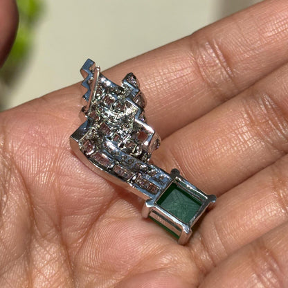 Emerald Diamond Earrings Statement Moissanite CZ Green Stone Jewelry Cuff Style Bride Wedding Gift